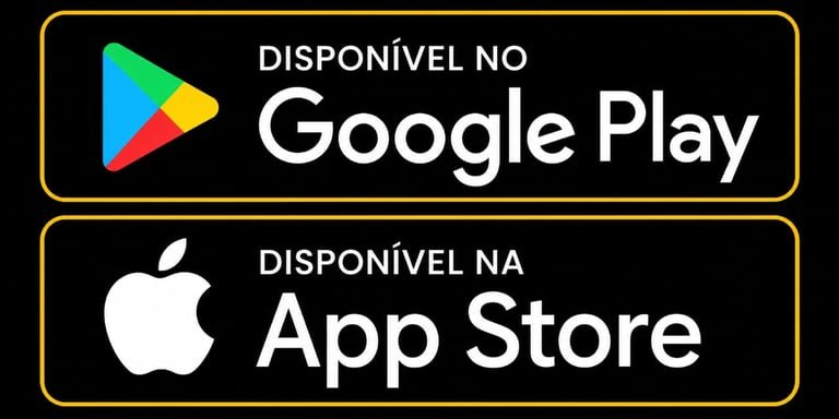 Disponível no Google Play e na App Store